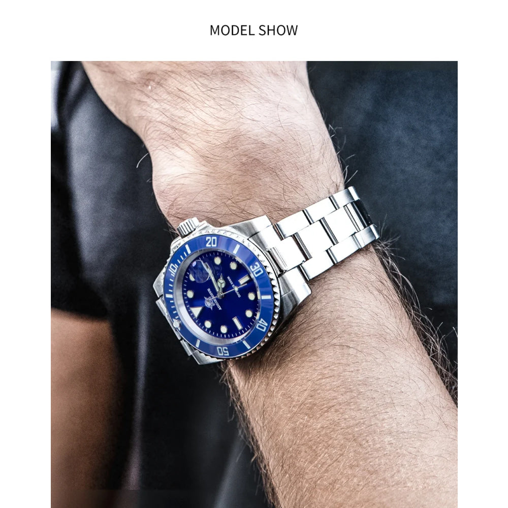 ADDIESDIVE Men's Classic Watch with Ceramic Bezel 200m Water Resistant Casual Quartz Watch BGW9 Blue Luminous Gift Watch MY-H3-2