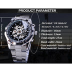 Forsining 2021 Stainless Steel Waterproof Mens Skeleton Watches Top Brand Luxury Transparent Mechanical Sport Male Wrist Watches