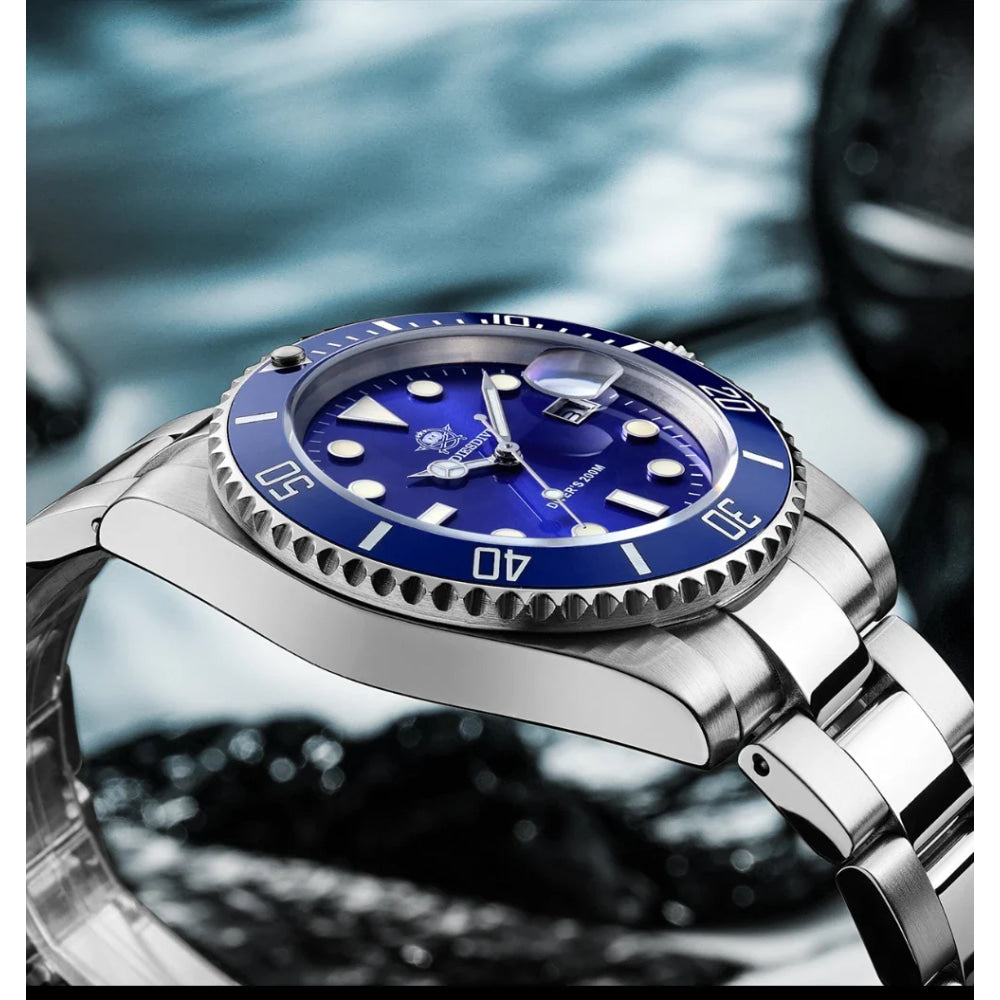 ADDIESDIVE Men's Classic Watch with Ceramic Bezel 200m Water Resistant Casual Quartz Watch BGW9 Blue Luminous Gift Watch MY-H3-2