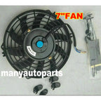 7 9 10 12  14 16 Inch Universal 12V 80W Slim Reversible Black Blade Electric Cooling Radiator Auto Fan Mounting Kit