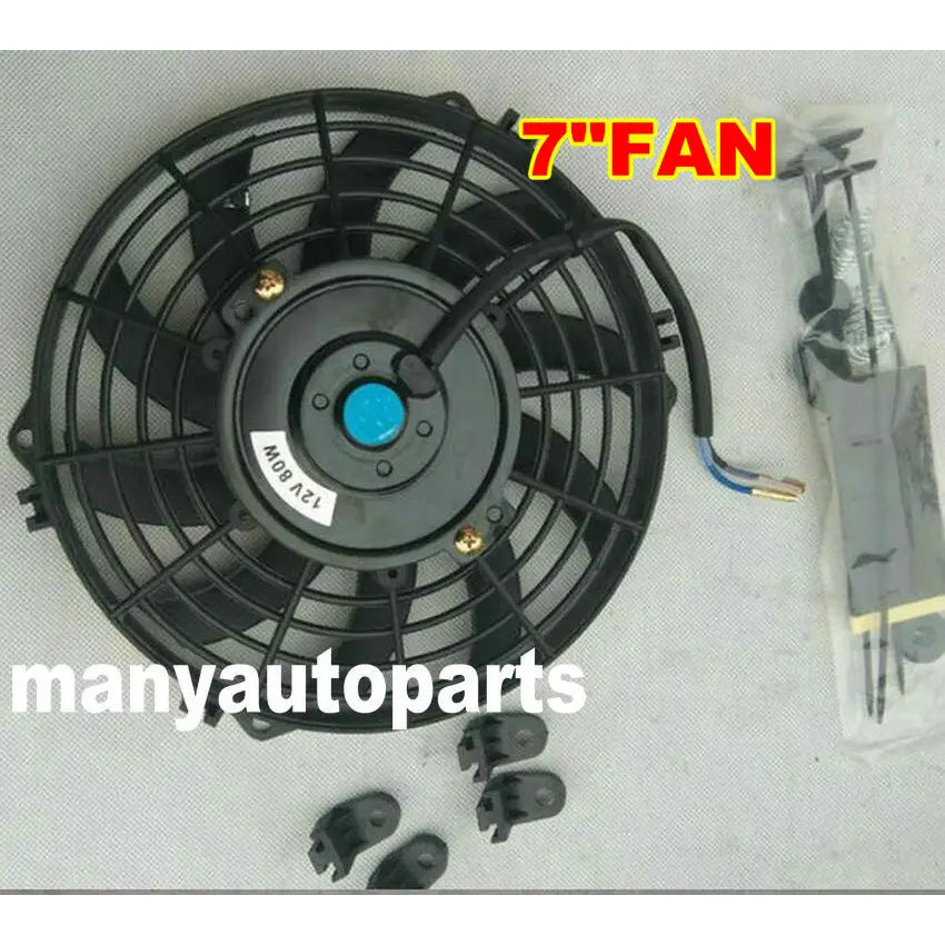 7 9 10 12  14 16 Inch Universal 12V 80W Slim Reversible Black Blade Electric Cooling Radiator Auto Fan Mounting Kit