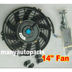 7 9 10 12  14 16 Inch Universal 12V 80W Slim Reversible Black Blade Electric Cooling Radiator Auto Fan Mounting Kit