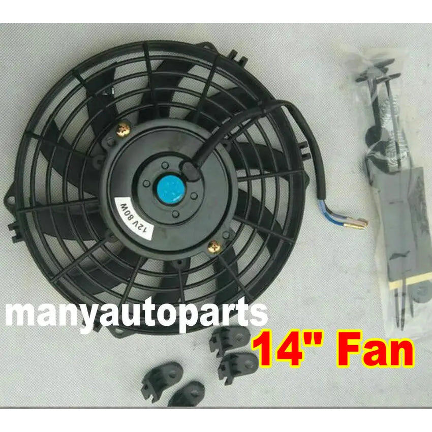 7 9 10 12  14 16 Inch Universal 12V 80W Slim Reversible Black Blade Electric Cooling Radiator Auto Fan Mounting Kit
