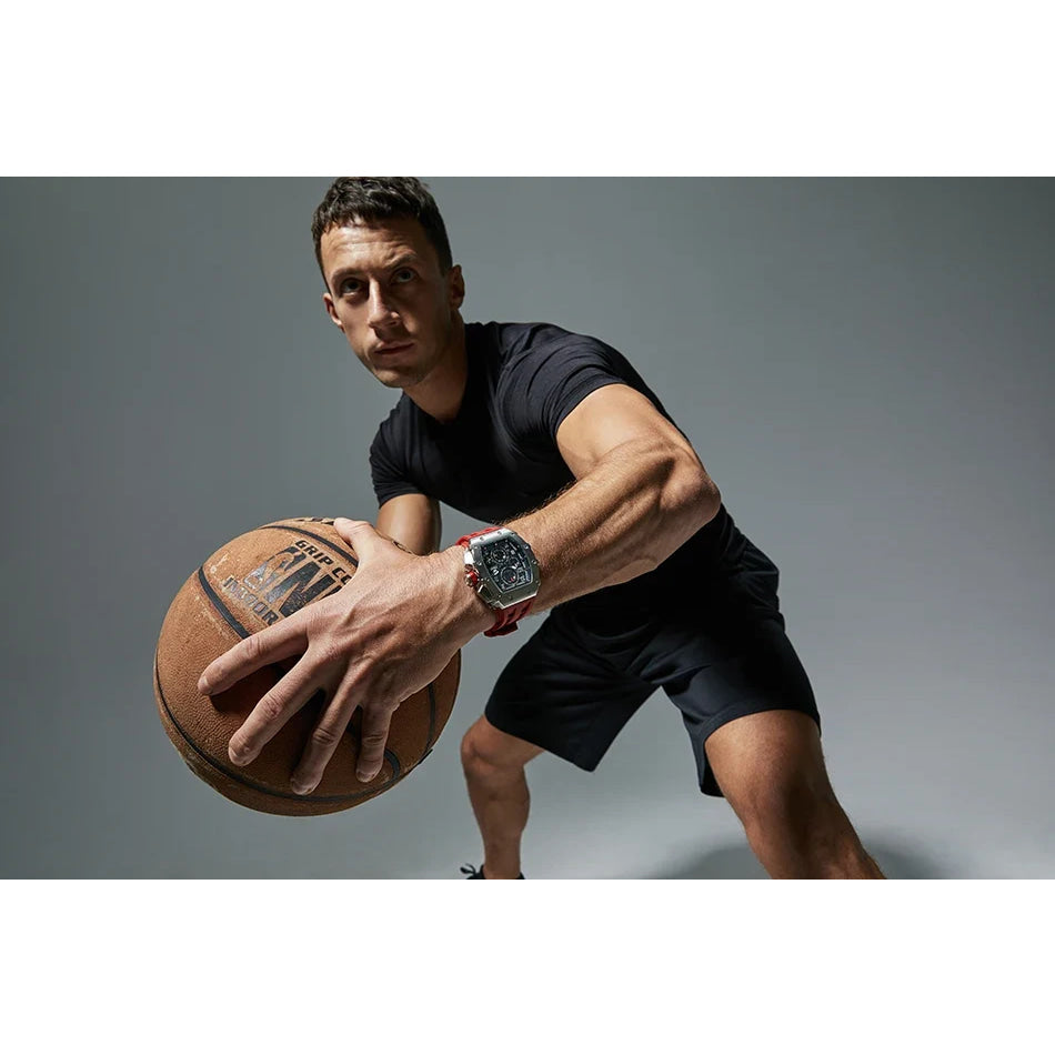 TSAR BOMBA Watch for Men Luxury Brand Tonneau Design Waterproof Clock Stainless Steel Wristwatch Fashion Rectangle Mens Watch