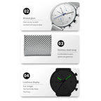 CRRJU Mens Watch Top Luxury Brand Men Stainless Steel WristWatch Men's Military waterproof Date Quartz watches relogio masculino