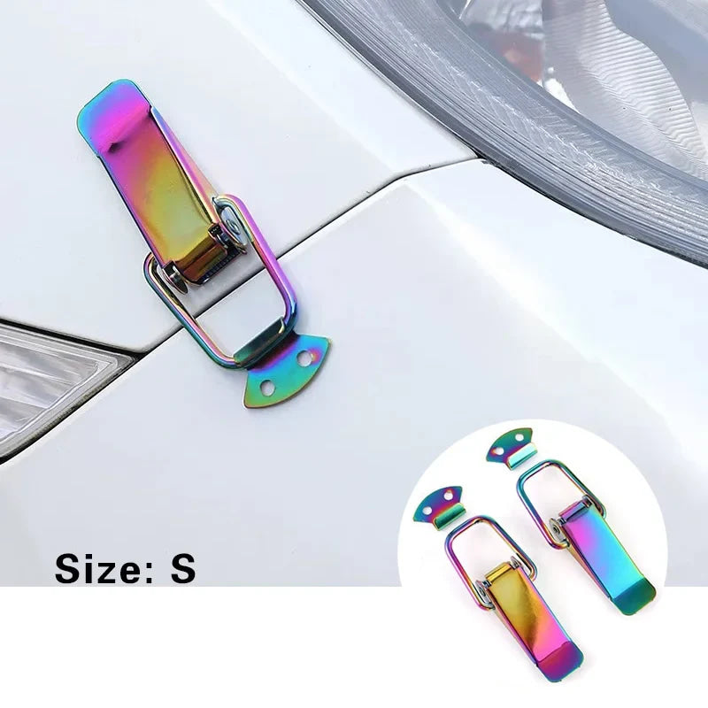 Universal Cars Accessaries 2Pcs Fastener Clip Alloy Mount Hood Pin Bonnet Lock Kit Tunning Lock Kit Down Hood Lock Latch Pins