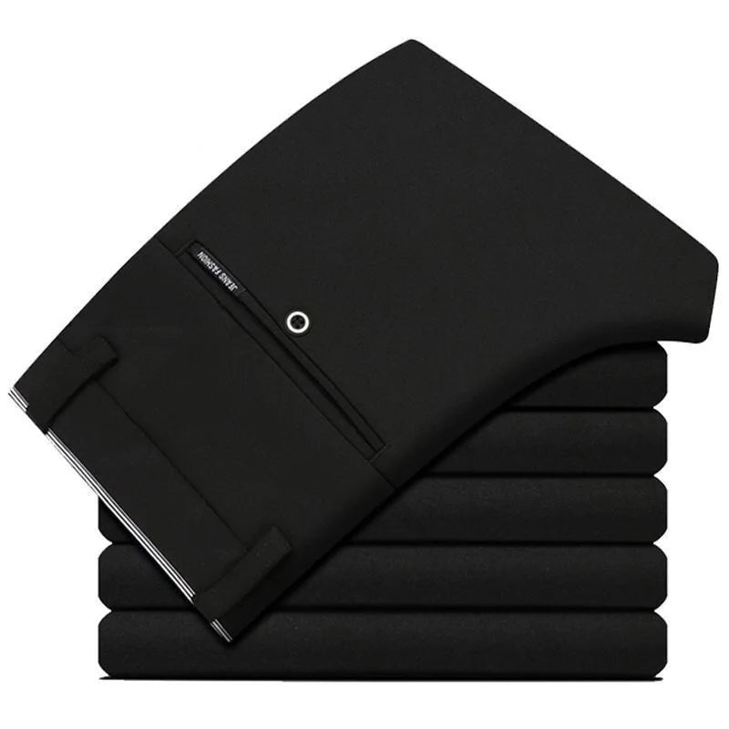 Pantalones de traje de negocios para hombre, vestido largo recto y holgado, Formal, Delgado, sólido, oficina, primavera, otoño, verano, envío directo