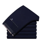 Pantalones de traje de negocios para hombre, vestido largo recto y holgado, Formal, Delgado, sólido, oficina, primavera, otoño, verano, envío directo