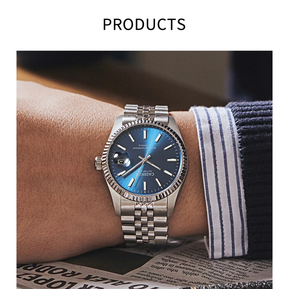 CADISEN Men Mechanical Watch Top Brand Luxury Japan MIYOTA 8215 Automatic Watch Business Stainless Steel Waterproof Watch Men