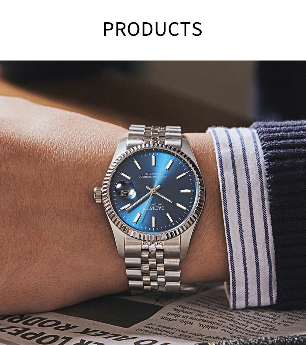 CADISEN Men Mechanical Watch Top Brand Luxury Japan MIYOTA 8215 Automatic Watch Business Stainless Steel Waterproof Watch Men
