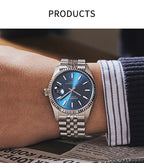 CADISEN Men Mechanical Watch Top Brand Luxury Japan MIYOTA 8215 Automatic Watch Business Stainless Steel Waterproof Watch Men