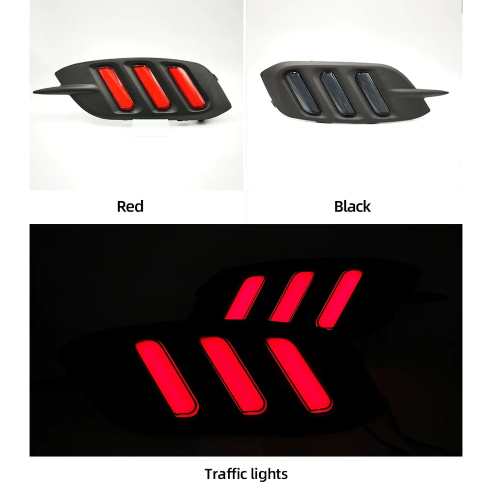 2Pcs For Honda Civic 2016 2017 2018 LED DRL Rear Bumper tail light fog lamp Brake Lights Signal lamp DRL reflector Lamp