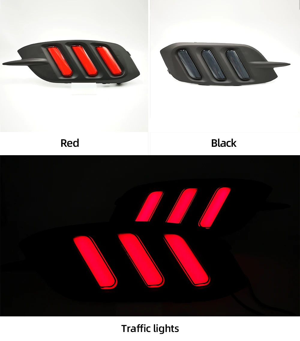 2Pcs For Honda Civic 2016 2017 2018 LED DRL Rear Bumper tail light fog lamp Brake Lights Signal lamp DRL reflector Lamp