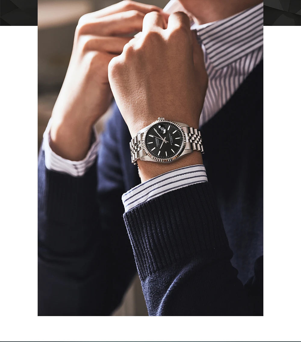 CADISEN Men Mechanical Watch Top Brand Luxury Japan MIYOTA 8215 Automatic Watch Business Stainless Steel Waterproof Watch Men