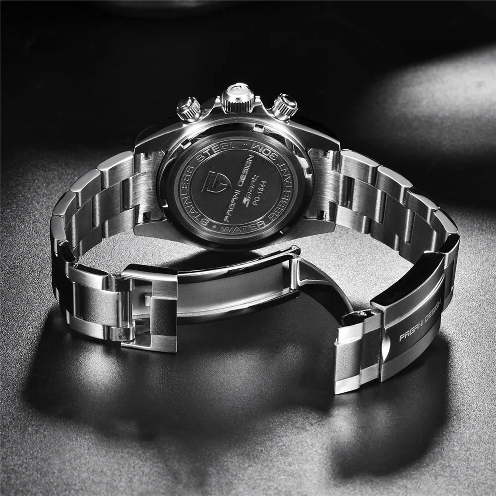 New PAGANI DESIGN PD1644 Luxury Men's Quartz Watch Automatic date Wristwatches Sport 100m Waterproof Chronograph Men Gift
