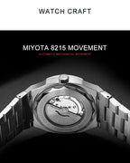 CADISEN Diver Watch Luxury Sapphire MIYOTA 8215 German Designer Men Automatic Mechanical Watches Waterproof Luminous Wristwatch