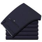 Pantalones de traje de negocios para hombre, vestido largo recto y holgado, Formal, Delgado, sólido, oficina, primavera, otoño, verano, envío directo