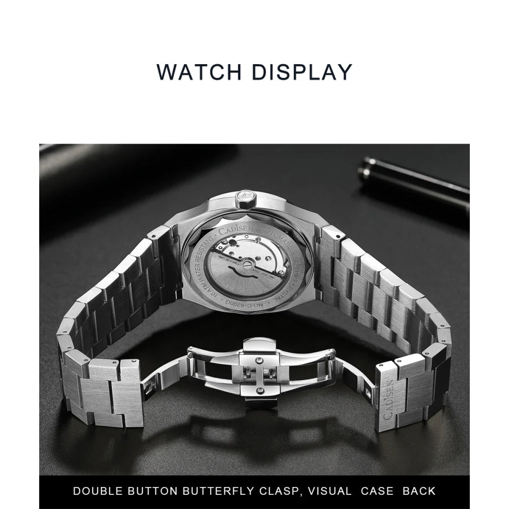 CADISEN Diver Watch Luxury Sapphire MIYOTA 8215 German Designer Men Automatic Mechanical Watches Waterproof Luminous Wristwatch