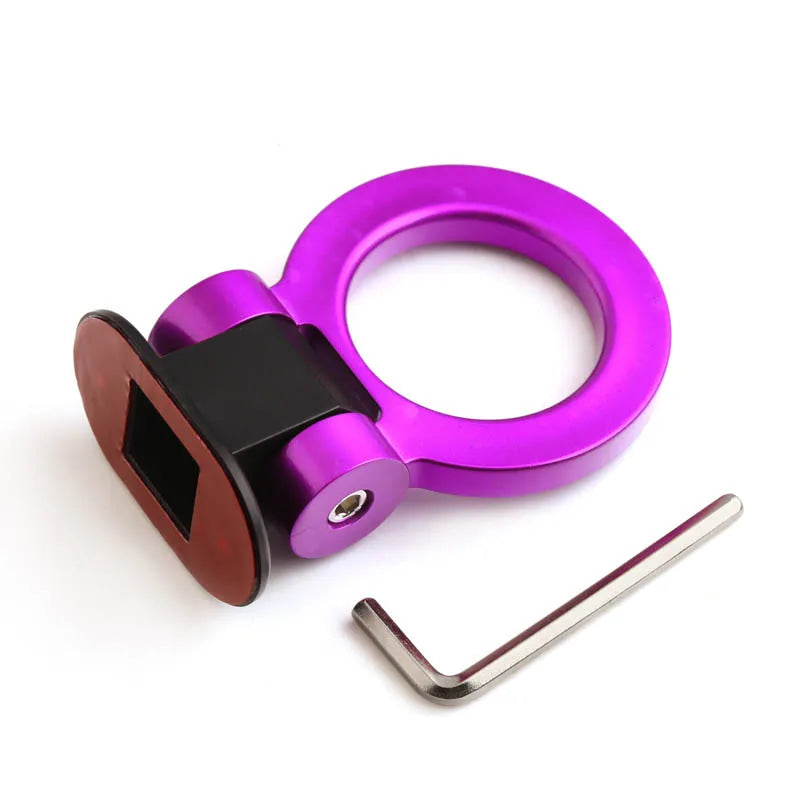 2 designs Car Styling Trailer Hooks Sticker Decoration Car Auto Rear Front Trailer Simulation Racing Ring Vehicle Towing Hook