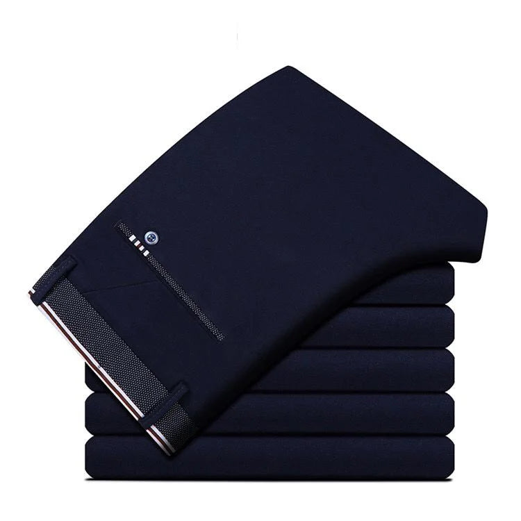 Pantalones de traje de negocios para hombre, vestido largo recto y holgado, Formal, Delgado, sólido, oficina, primavera, otoño, verano, envío directo