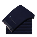 Pantalones de traje de negocios para hombre, vestido largo recto y holgado, Formal, Delgado, sólido, oficina, primavera, otoño, verano, envío directo
