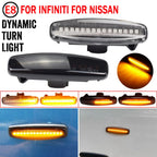 2pcs Dynamic LED Car Side Marker Lights Repeater Signal Lights For Infiniti EX35 EX37 FX30d FX35 FX37 FX50 G25 G35 G37 JX35 M25