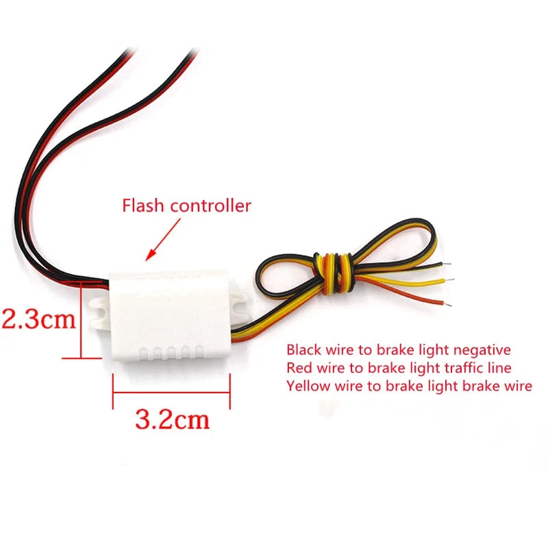 2Pcs LED Lights Car Strobe Police Lights Emergency Safety Warning Lamp Assembly 12V Car Motorcycles Flasher Auto Accessories
