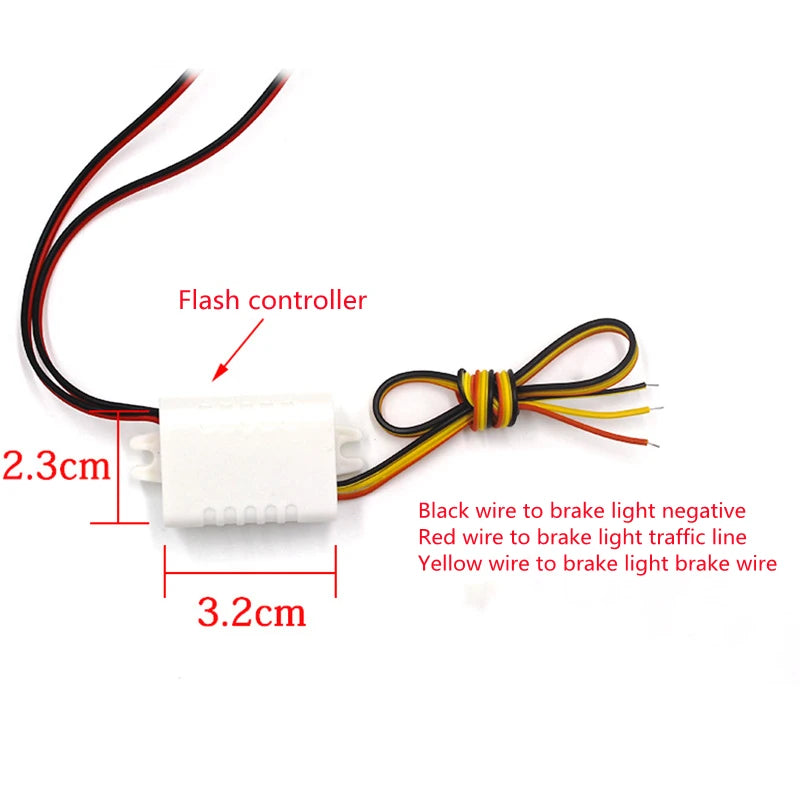 2Pcs LED Lights Car Strobe Police Lights Emergency Safety Warning Lamp Assembly 12V Car Motorcycles Flasher Auto Accessories