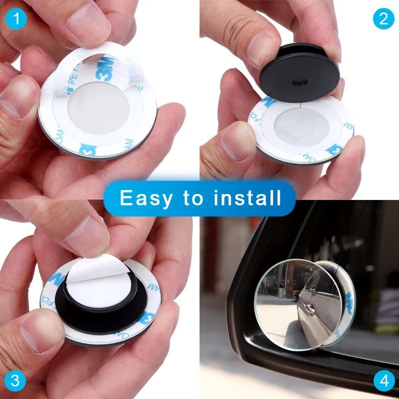 2pcs Car Blind Spot Mirror Frameless Auxiliary Rearview Mirror Auto Motorcycle Universal Wide Angle Adjustable Small Mirrors