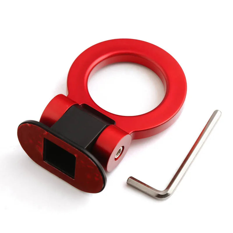 2 designs Car Styling Trailer Hooks Sticker Decoration Car Auto Rear Front Trailer Simulation Racing Ring Vehicle Towing Hook