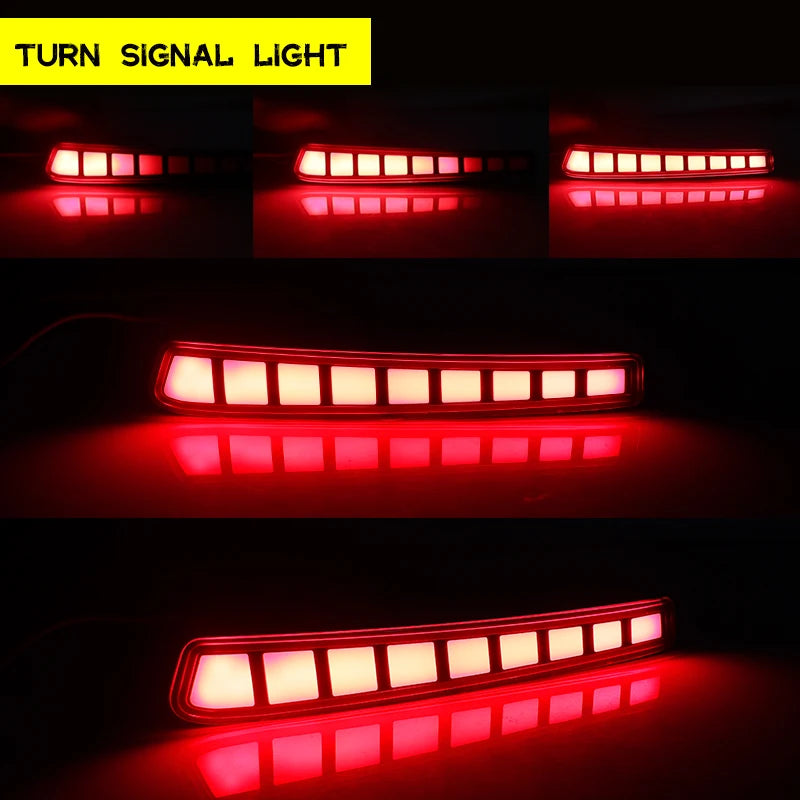 For Toyota Corolla Altis L LE XLE 2020 2021 Car Rear Bumper Reflector Red Smoked Sequential Turn Signal Light Brake Fog Lamp 12V