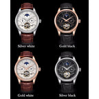 LIGE Brand Classic Mens Retro Watches Automatic Mechanical Watch Tourbillon Clock Genuine Leather Waterproof Military Wristwatch