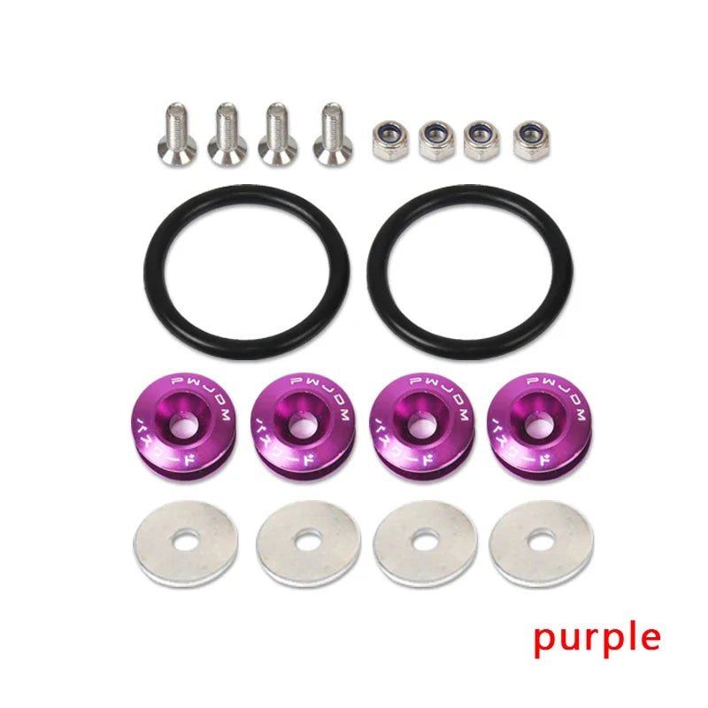 JDM Quick Release Fasteners Are Ideal For Front Bumpers, Rear Bumpers, And Trunk / Hatch Lids