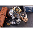 Forsining 2021 Stainless Steel Waterproof Mens Skeleton Watches Top Brand Luxury Transparent Mechanical Sport Male Wrist Watches
