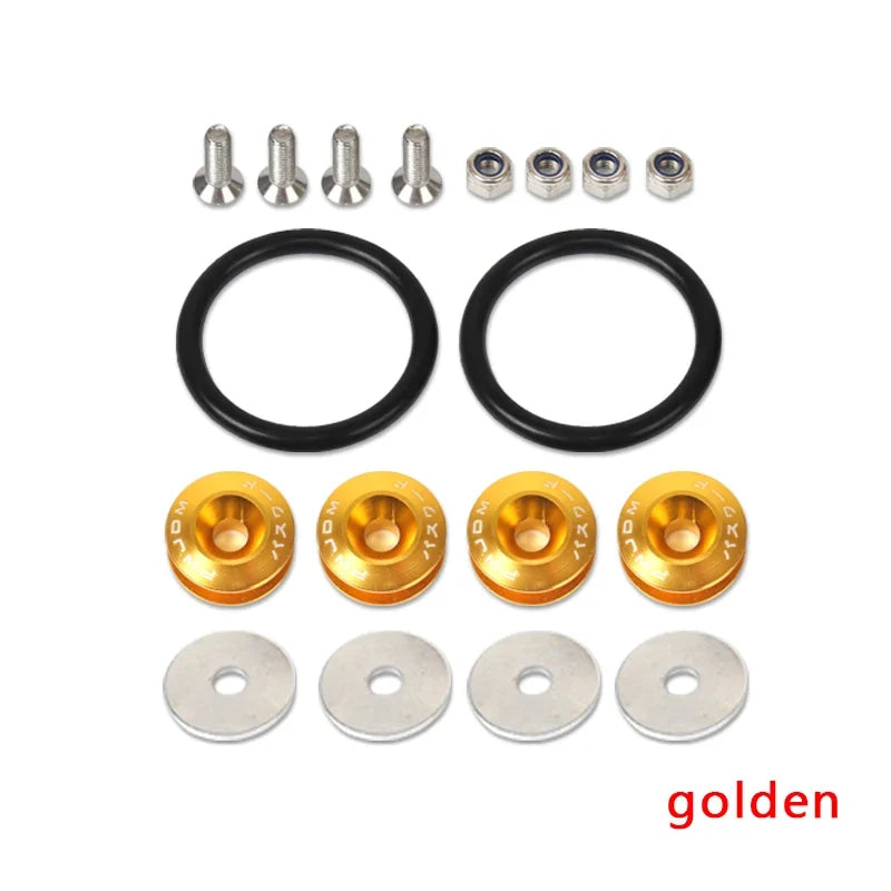 JDM Quick Release Fasteners Are Ideal For Front Bumpers, Rear Bumpers, And Trunk / Hatch Lids