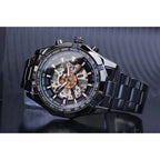 Forsining 2021 Stainless Steel Waterproof Mens Skeleton Watches Top Brand Luxury Transparent Mechanical Sport Male Wrist Watches