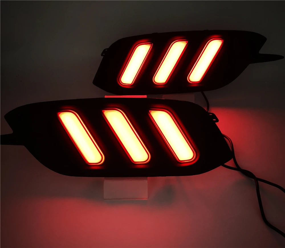 2Pcs For Honda Civic 2016 2017 2018 LED DRL Rear Bumper tail light fog lamp Brake Lights Signal lamp DRL reflector Lamp