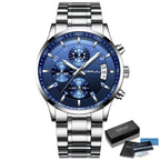 CRRJU Men Quartz Wristwatches Luxury Brand Sporty Chronograph Watches with 316 Stainless Steel Luminous Hands Male Clock Red
