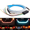 Car Rear Trunk Tail Light 120/150cm Colorful Dynamic Reverse Warning LED Strip 12v Auto Additional Brake Follow Turn Signal Lamp