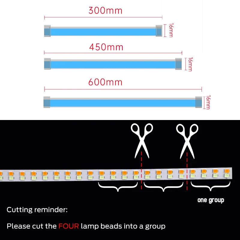 Faros delanteros de coche, señal de giro blanca, luces de flujo de freno amarillas, LED DRL, luz de circulación diurna para coche, tira Flexible impermeable de 12V, 2 uds.