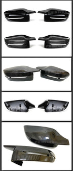 1Pair For BMW 3 Series G20 330i 2019 2020 Rear View Side Mirror Cover Case Trim ABS Carbon Fiber Style Car Rearview Mirror Cover