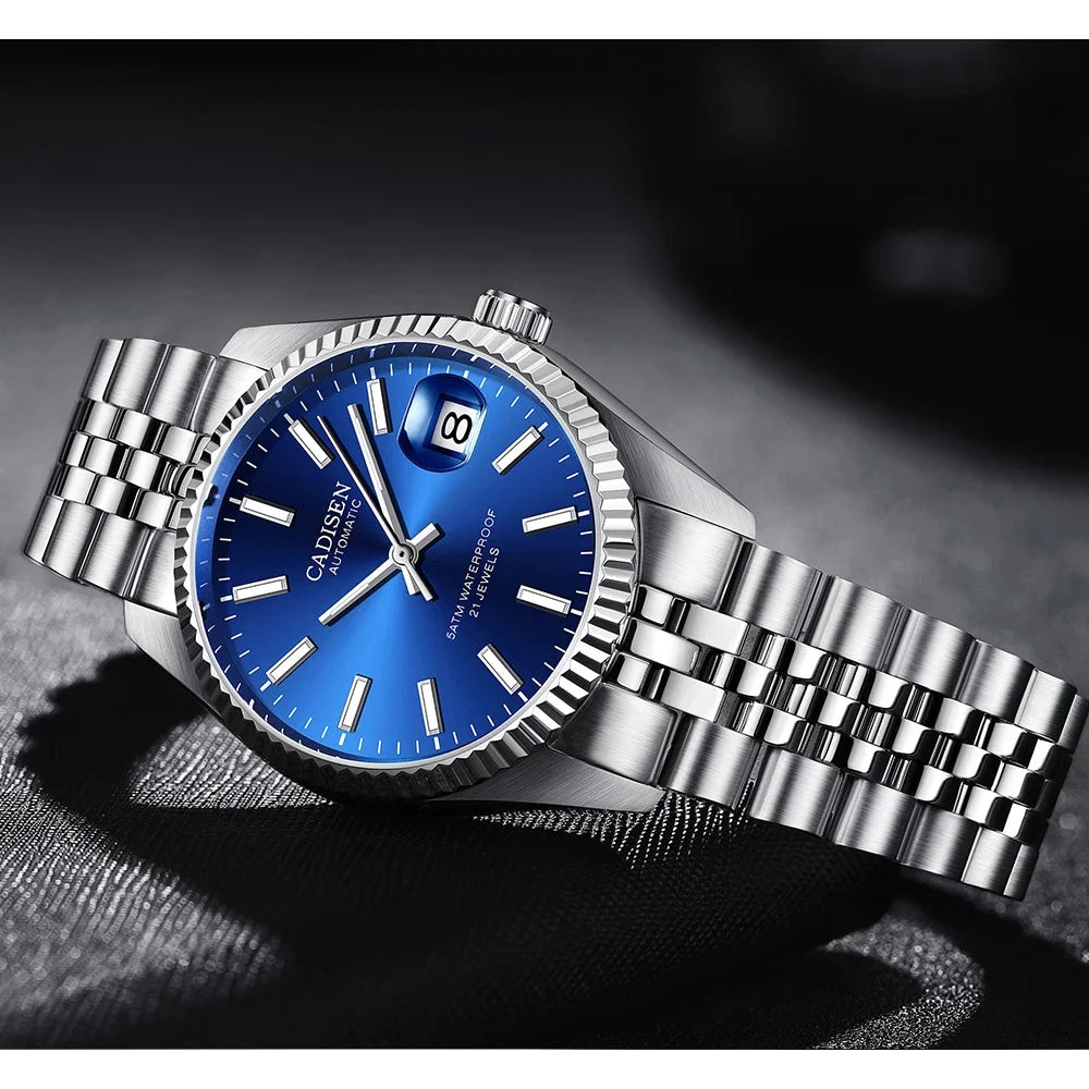 CADISEN Men Mechanical Watch Top Brand Luxury Japan MIYOTA 8215 Automatic Watch Business Stainless Steel Waterproof Watch Men