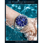 ADDIESDIVE Men's Classic Watch with Ceramic Bezel 200m Water Resistant Casual Quartz Watch BGW9 Blue Luminous Gift Watch MY-H3-2