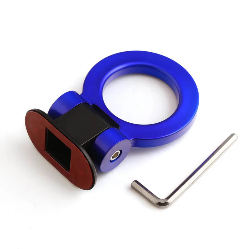 2 designs Car Styling Trailer Hooks Sticker Decoration Car Auto Rear Front Trailer Simulation Racing Ring Vehicle Towing Hook