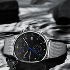 CRRJU Mens Watch Top Luxury Brand Men Stainless Steel WristWatch Men's Military waterproof Date Quartz watches relogio masculino