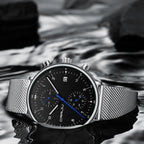 CRRJU Mens Watch Top Luxury Brand Men Stainless Steel WristWatch Men's Military waterproof Date Quartz watches relogio masculino
