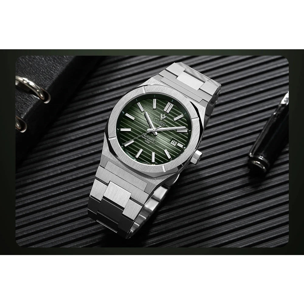 CADISEN Diver Watch Luxury Sapphire MIYOTA 8215 German Designer Men Automatic Mechanical Watches Waterproof Luminous Wristwatch