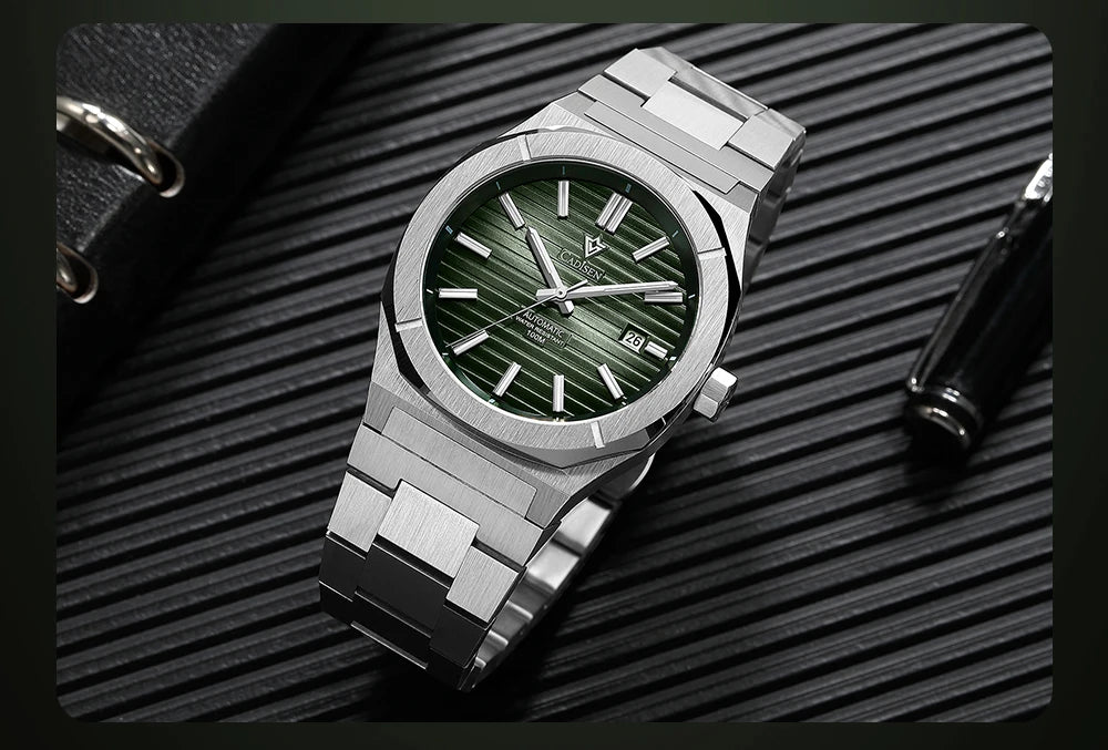 CADISEN Diver Watch Luxury Sapphire MIYOTA 8215 German Designer Men Automatic Mechanical Watches Waterproof Luminous Wristwatch