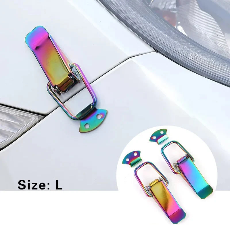 Universal Cars Accessaries 2Pcs Fastener Clip Alloy Mount Hood Pin Bonnet Lock Kit Tunning Lock Kit Down Hood Lock Latch Pins