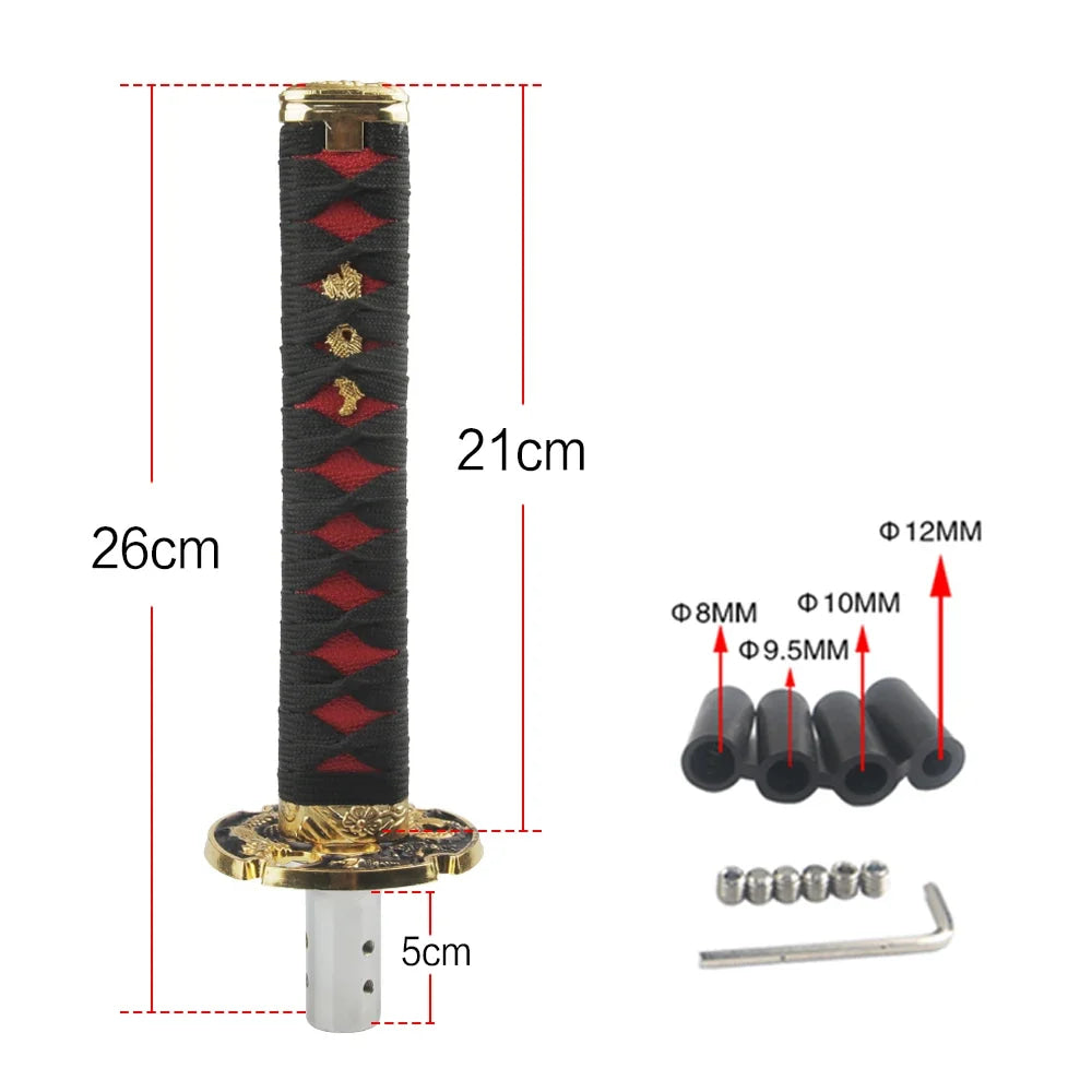 Universal JDM Samurai Sword Shift Knob 200mm / 260mm Samurai knife shift knob with adapter